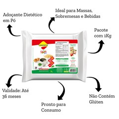 ADOCANTE LOWCUCAR PLUS COM STEVIA REFIL 1KG