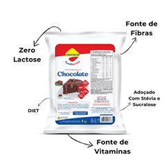 BOLO LOWCUCAR ZERO SABOR CHOCOLATE 1KG