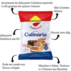 ADOCANTE CULINARIA LOWCUCAR COM STEVIA 1KG