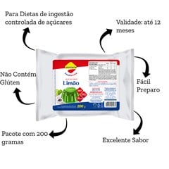 GELATINA LOWCUCAR SABOR LIMAO REFIL 200G