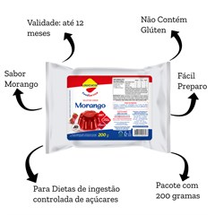 GELATINA LOWCUCAR SABOR MORANGO REFIL 200G