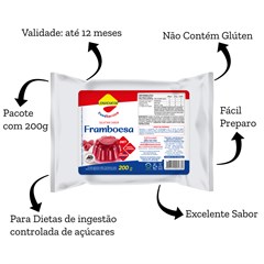GELATINA LOWCUCAR SABOR FRAMBOESA REFIL 200G