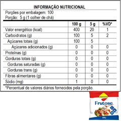 FRUTOSE LOWCUCAR REFIL 500G
