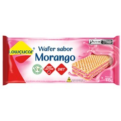 WAFER LOWCUCAR ZERO ACUCARES SABOR MORANGO 115G