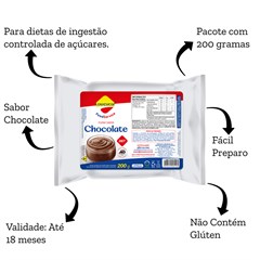 PUDIM LOWCUCAR ZERO ACUCARES SABOR CHOCOLATE 200G