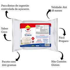 PUDIM LOWCUCAR ZERO ACUCARES SABOR COCO 200G