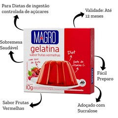 GELATINA MAGRO C/ SUCRALOSE FRUTAS VERMELHAS 10G