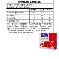 GELATINA MAGRO C/ SUCRALOSE FRUTAS VERMELHAS 10G