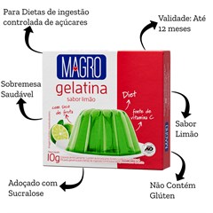 GELATINA MAGRO C/ SUCRALOSE LIMAO 10G