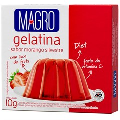 GELATINA MAGRO C/ SUCRALOSE MORANGO SILVESTRE 10G