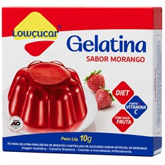 GELATINA LOWCUCAR SABOR MORANGO 10G
