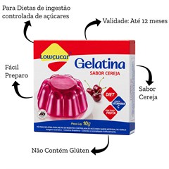 GELATINA LOWCUCAR SABOR CEREJA 10G
