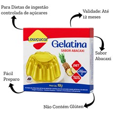 GELATINA LOWCUCAR SABOR ABACAXI 10G