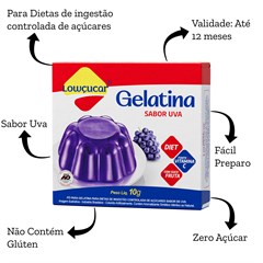 GELATINA LOWCUCAR UVA 10G
