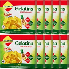 GELATINA LOWCUCAR PLUS COM STEVIA ABACAXI 10G