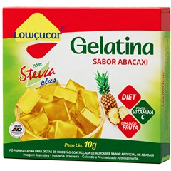 GELATINA LOWCUCAR PLUS COM STEVIA ABACAXI 10G