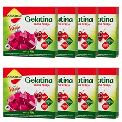 GELATINA LOWCUCAR PLUS COM STEVIA SABOR CEREJA 10G