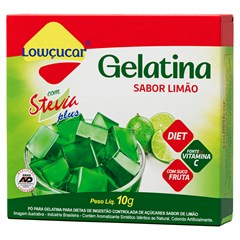 GELATINA LOWCUCAR PLUS COM STEVIA SABOR LIMAO 10G