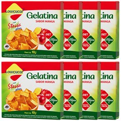 GELATINA LOWCUCAR PLUS COM STEVIA SABOR MANGA 10G