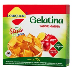 GELATINA LOWCUCAR PLUS COM STEVIA SABOR MANGA 10G