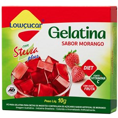 GELATINA LOWCUCAR PLUS COM STEVIA MORANGO 10G