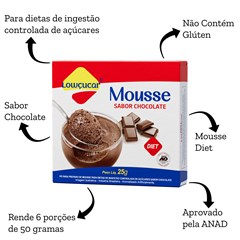 MOUSSE LOWCUCAR ZERO ACUCARES SABOR CHOCOLATE 25G