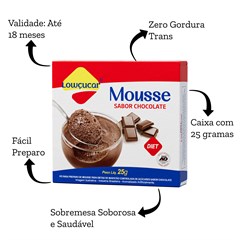 MOUSSE LOWCUCAR ZERO ACUCARES SABOR CHOCOLATE 25G