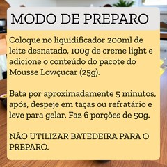 MOUSSE LOWCUCAR ZERO ACUCARES SABOR CHOCOLATE 25G