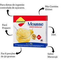 MOUSSE LOWCUCAR ZERO ACUCARES SABOR MARACUJA 25G