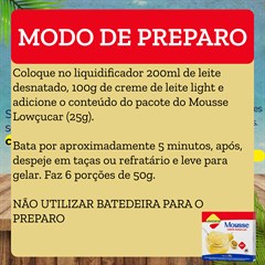MOUSSE LOWCUCAR ZERO ACUCARES SABOR MARACUJA 25G