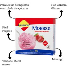 MOUSSE LOWCUCAR ZERO ACUCARES SABOR MORANGO 25G