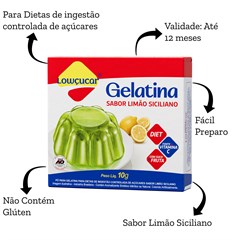 GELATINA LOWCUCAR SABOR LIMAO SICILIANO 10G