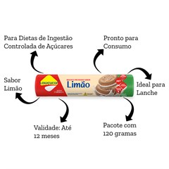 BISCOITO RECHEADO SABOR LIMAO 120G