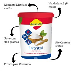ERITRITOL ADOCANTE NATURAL EM PO LOWCUCAR 300G