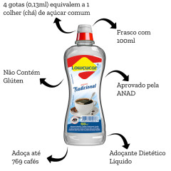 ADOCANTE LOWCUCAR PLUS TRADICIONAL LIQUIDO 100ML