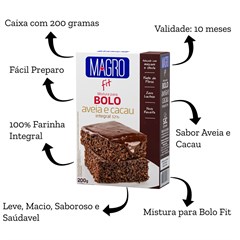 BOLO INTEGRAL COM CACAU 200G