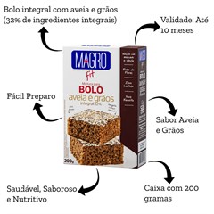 BOLO INTEGRAL AVEIA E GRAOS 200G