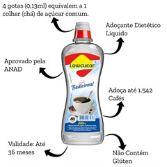 ADOCANTE LOWCUCAR PLUS TRADICIONAL LIQUIDO 200ML