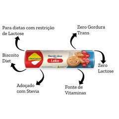 BISCOITO DOCE LEITE LOW ZERO ACUCAR 95G