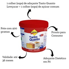 ADOCANTE FORNO E FOGAO LOWCUCAR 400G TANTO QUANTO