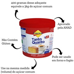 ADOCANTE FORNO E FOGAO LOWCUCAR 400G TANTO QUANTO