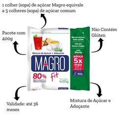 AÇÚCAR MAGRO FIT COM STEVIA 400G