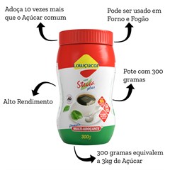 ADOCANTE LOWCUCAR PLUS COM STEVIA POTE 300G