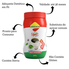 ADOCANTE LOWCUCAR PLUS COM STEVIA POTE 300G