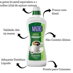 ADOCANTE NATURAL MAGRO 100% STEVIA LIQ 60ML NT