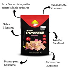 WAFER PROTEIN MORANGO LOWCUCAR 35G