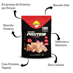 WAFER PROTEIN MORANGO LOWCUCAR 35G
