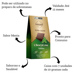 CHOCOLATE 70% MENTA LOW 70G