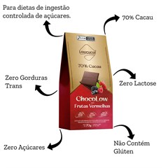 CHOCOLATE 70% FRUTAS VERMELHAS LOW 70G