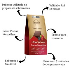 CHOCOLATE 70% FRUTAS VERMELHAS LOW 70G